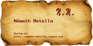 Németh Metella névjegykártya